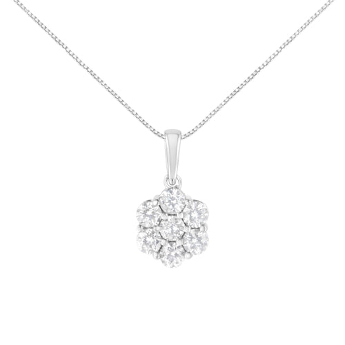 14K White Gold 2.00 Cttw Brilliant Round-Cut Diamond 7 Stone Flower bingut-4b.myshopify.com product_type