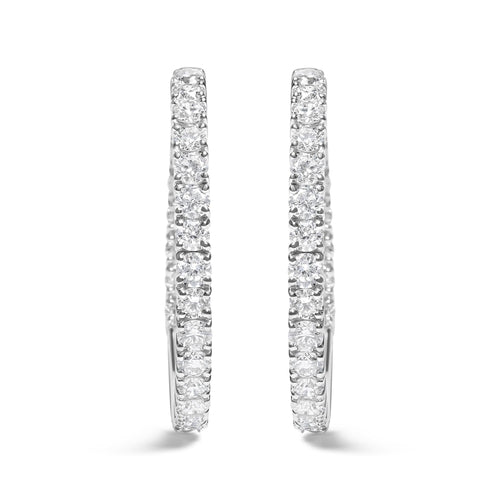 14K White Gold 5.00 Cttw Lab Grown Diamond Inside Out Hoop Earrings bingut-4b.myshopify.com product_type