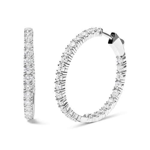 14K White Gold 5.00 Cttw Lab Grown Diamond Inside Out Hoop Earrings bingut-4b.myshopify.com product_type