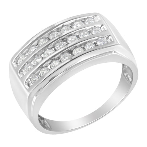 14K White Gold Men's Diamond Channel Set Band Ring (1 cttw, H-I Color, bingut-4b.myshopify.com product_type