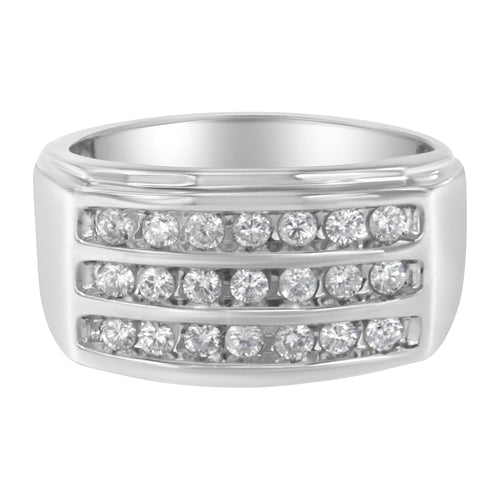 14K White Gold Men's Diamond Channel Set Band Ring (1 cttw, H-I Color, bingut-4b.myshopify.com product_type