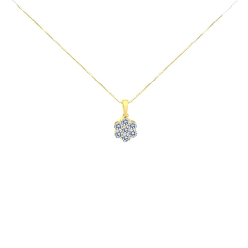 14K Yellow Gold 1.00 Cttw Brilliant Round-Cut Diamond 7 Stone Floral bingut-4b.myshopify.com product_type