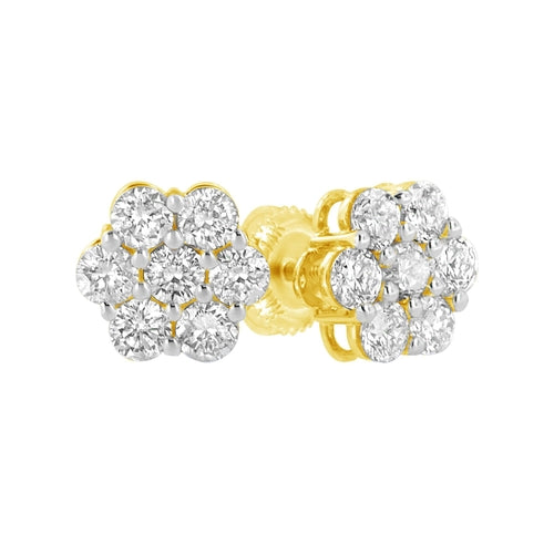 14K Yellow Gold 1.0 Cttw Diamond Flower Earring (J-K Color, I1-I2 bingut-4b.myshopify.com product_type