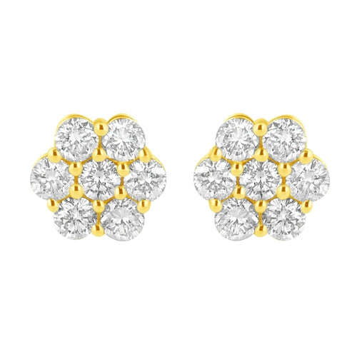 14K Yellow Gold 1.0 Cttw Diamond Flower Earring (J-K Color, I1-I2 bingut-4b.myshopify.com product_type