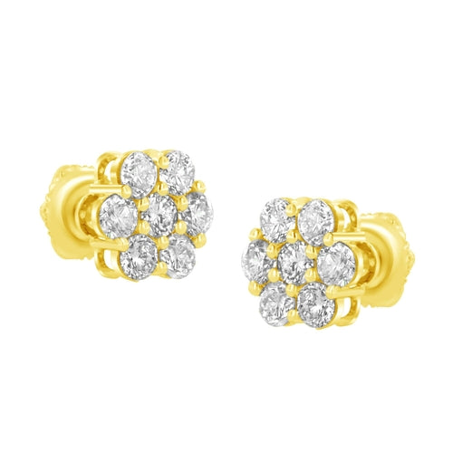 14K Yellow Gold 1.0 Cttw Diamond Flower Earring (J-K Color, I1-I2 bingut-4b.myshopify.com product_type