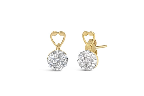 14K Yellow Gold 1ct. TDW Round-cut Diamond Earrings (I-J,SI2-I1) bingut-4b.myshopify.com product_type
