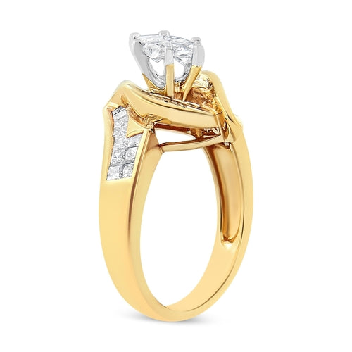 14K Yellow Gold Princess, Baguette, and Pie cut Diamond Marquise bingut-4b.myshopify.com product_type