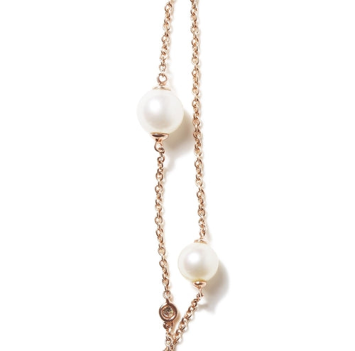 18K Rose Gold 1/2 Cttw Diamond and Freshwater Pearl Double Strand bingut-4b.myshopify.com product_type