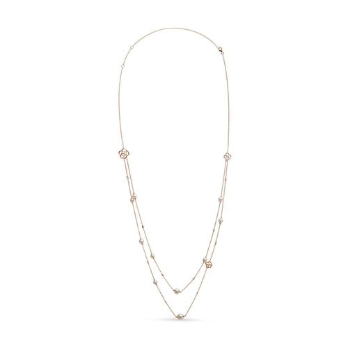 18K Rose Gold 1/2 Cttw Diamond and Freshwater Pearl Double Strand bingut-4b.myshopify.com product_type