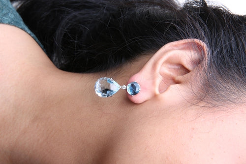 18K White Gold 1/5 Cttw Diamond with Round London Blue Topaz and 20 x bingut-4b.myshopify.com product_type