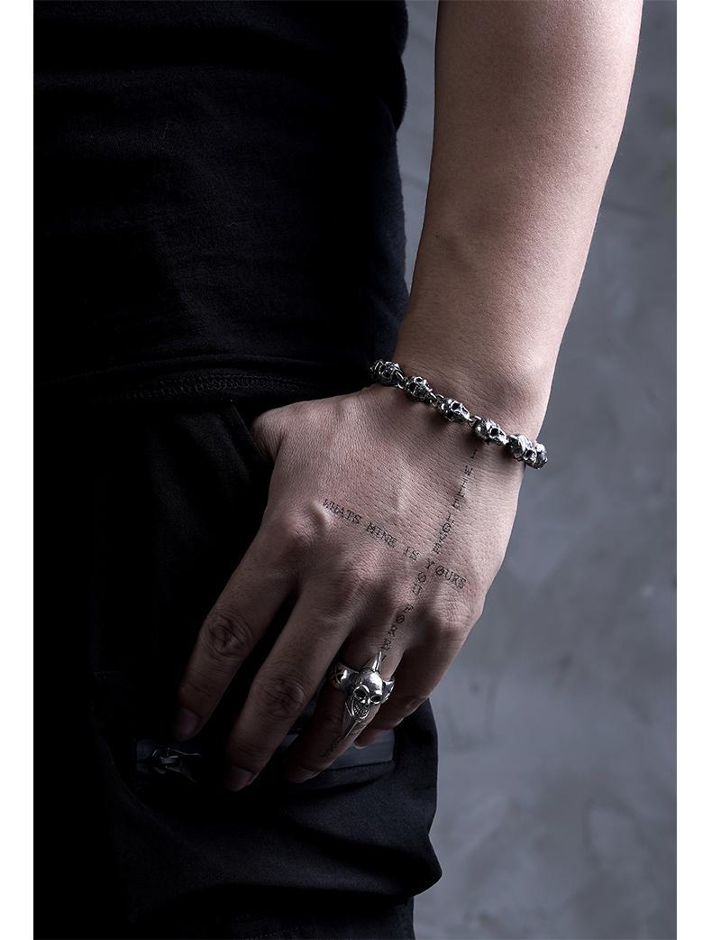 Handmade Skull Copper Motorcycle Bracelet – Punk Style for Men | Vloy