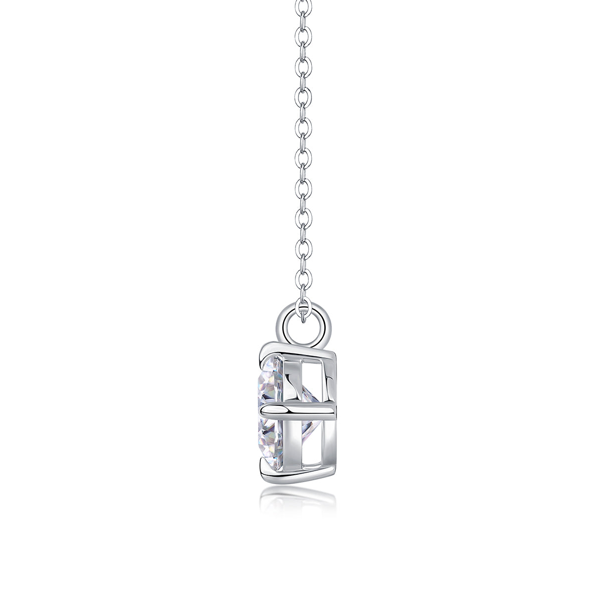 2-Carat Round Moissanite S925 Silver Platinum-Plated Pendant | Vloy