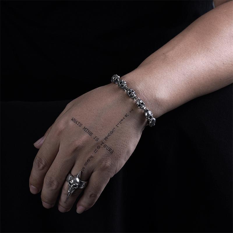 Handmade Skull Copper Motorcycle Bracelet – Punk Style for Men | Vloy