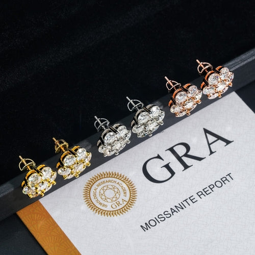LuxeJewels™ – BloomAura Moissanite Flower Earrings