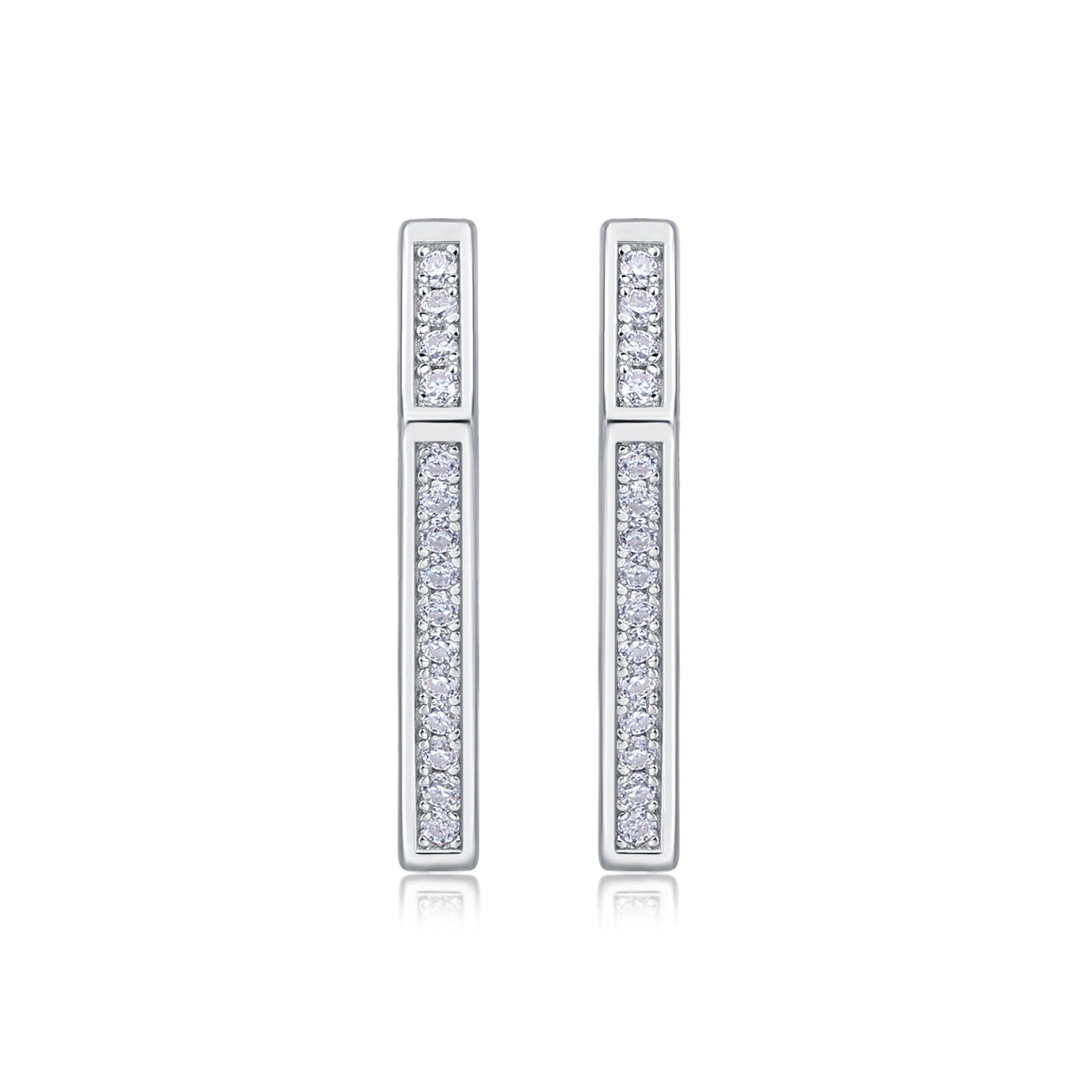 Coronation Moissanite S925 Silver Platinum-Plated Stud Earrings | Vloy