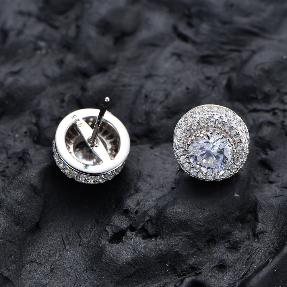 Sparkling Zircon Stud Earrings – Unisex Luxury Everyday Jewelry | Vloy
