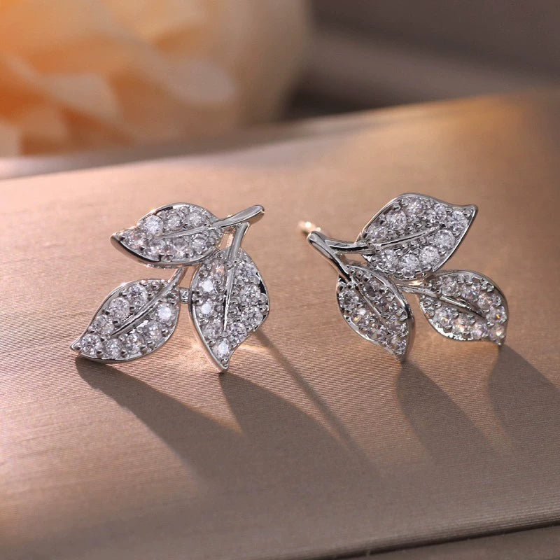 Elegant Copper Leaf Drop Earrings – Timeless Gift for Her | Vloy