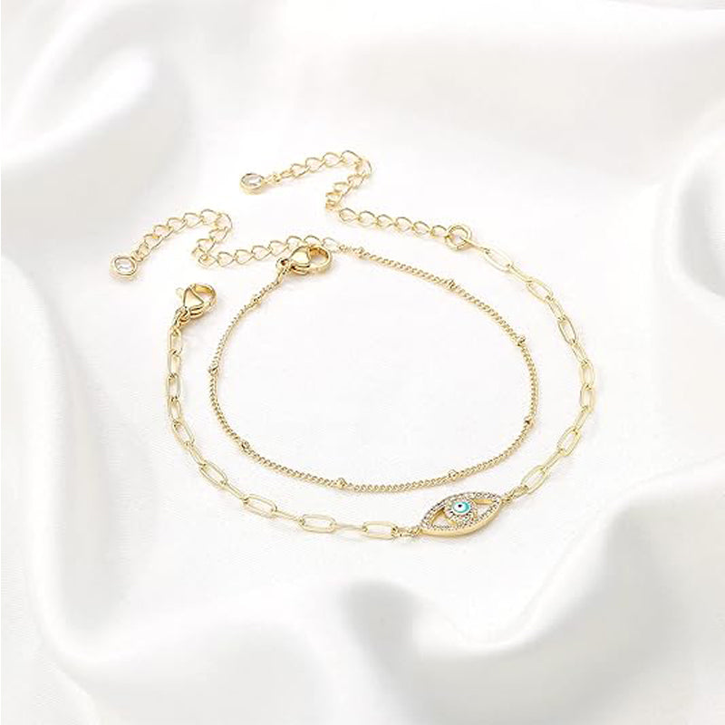 Minimalist 14K Gold-Plated Oval Chain Bar Bracelet | Vloy