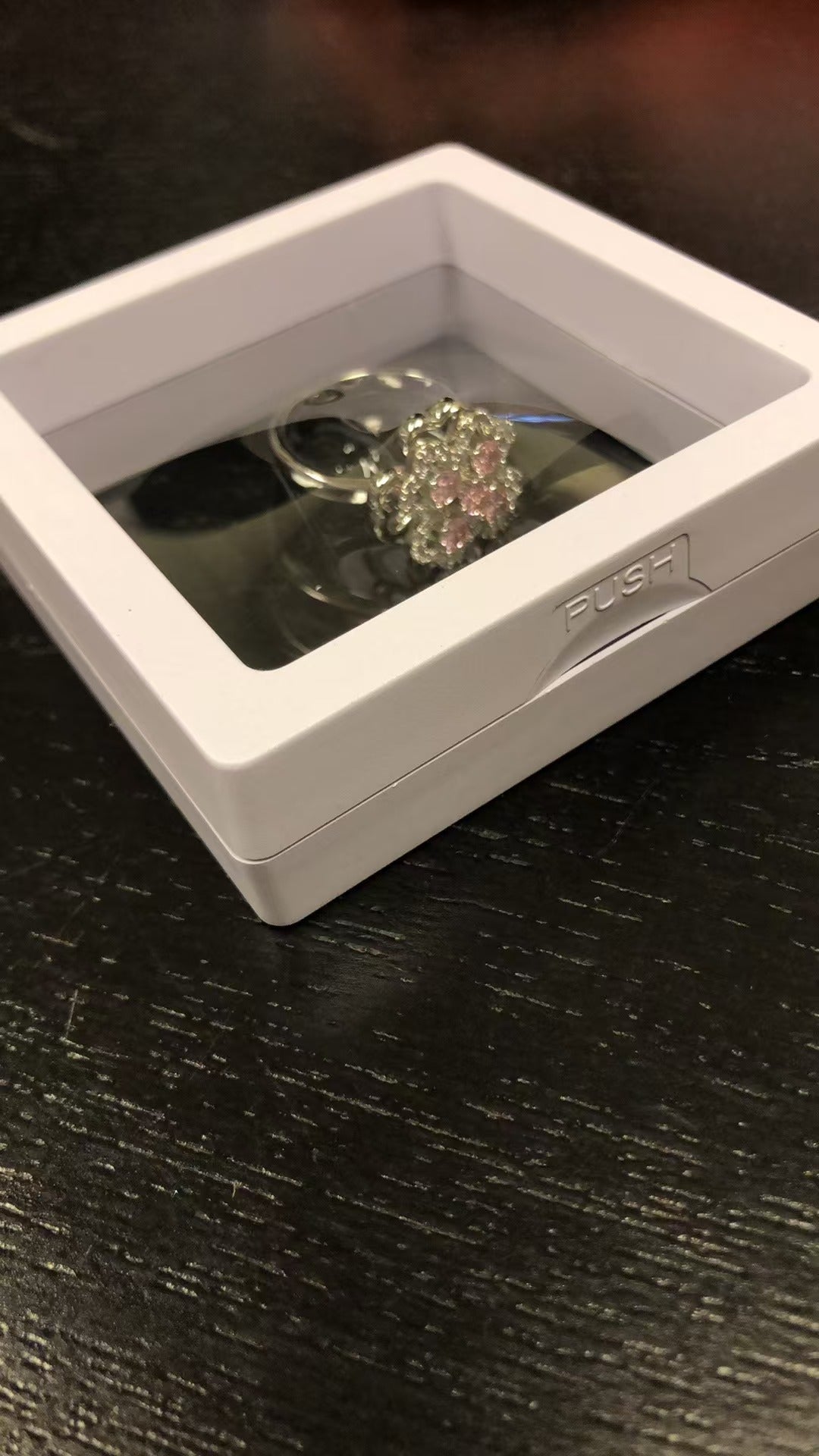 Sparkling Zircon Four-Leaf Clover Adjustable Ring | Vloy