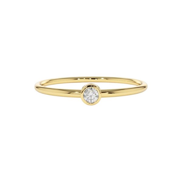 Regular Bazel setting 14K Solid Gold Diamond Fashion Ring for Her bingut-4b.myshopify.com n/a