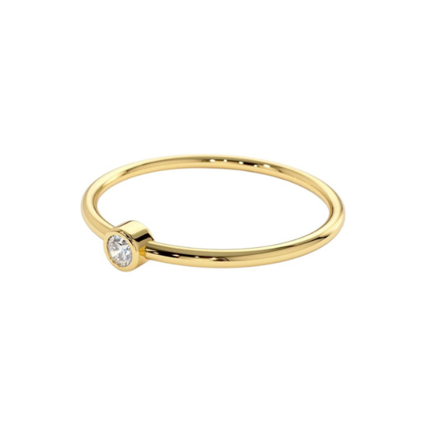 Regular Bazel setting 14K Solid Gold Diamond Fashion Ring for Her bingut-4b.myshopify.com n/a