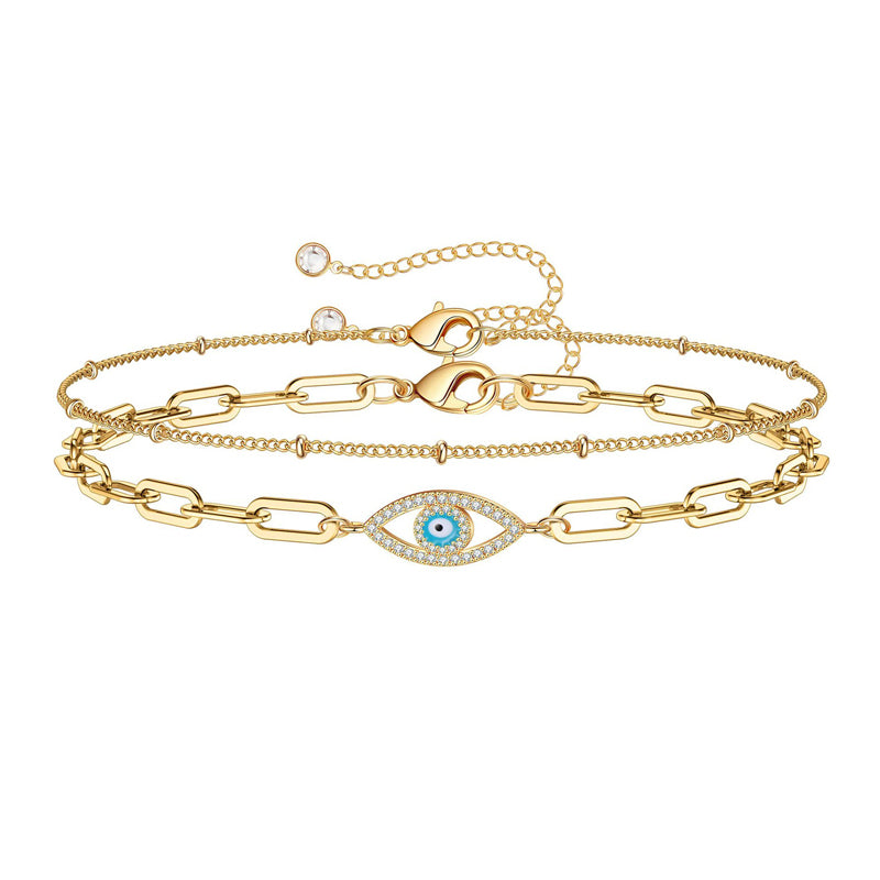 Minimalist 14K Gold-Plated Oval Chain Bar Bracelet | Vloy