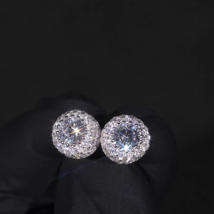 Sparkling Zircon Stud Earrings – Unisex Luxury Everyday Jewelry | Vloy