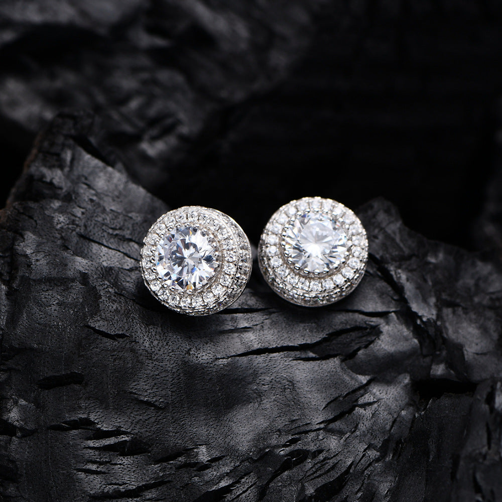 Sparkling Zircon Stud Earrings – Unisex Luxury Everyday Jewelry | Vloy