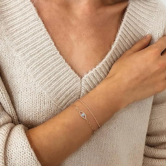 Minimalist 14K Gold-Plated Oval Chain Bar Bracelet | Vloy