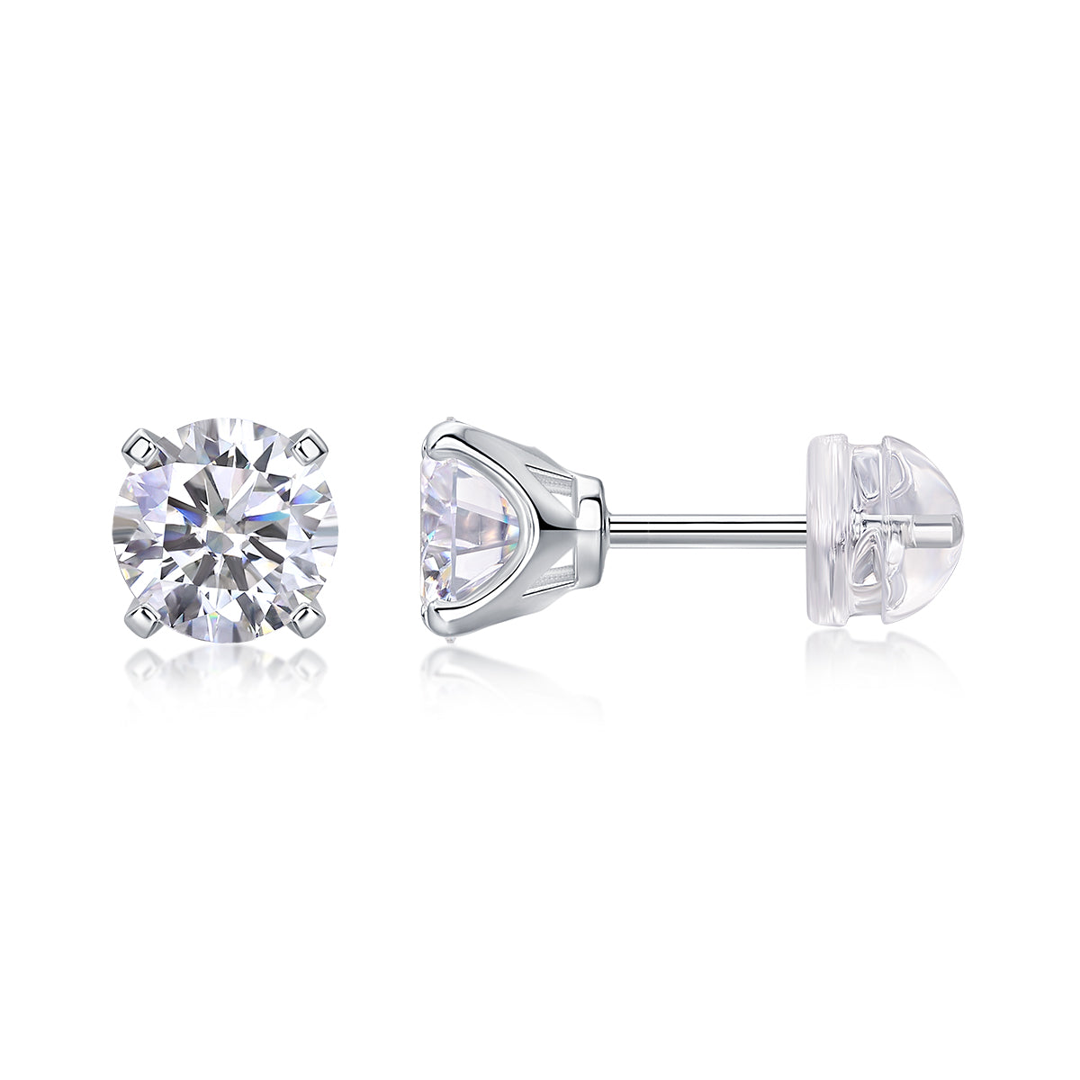 Rhymes 1-Carat Moissanite S925 Silver Luxury Stud Earrings | Vloy