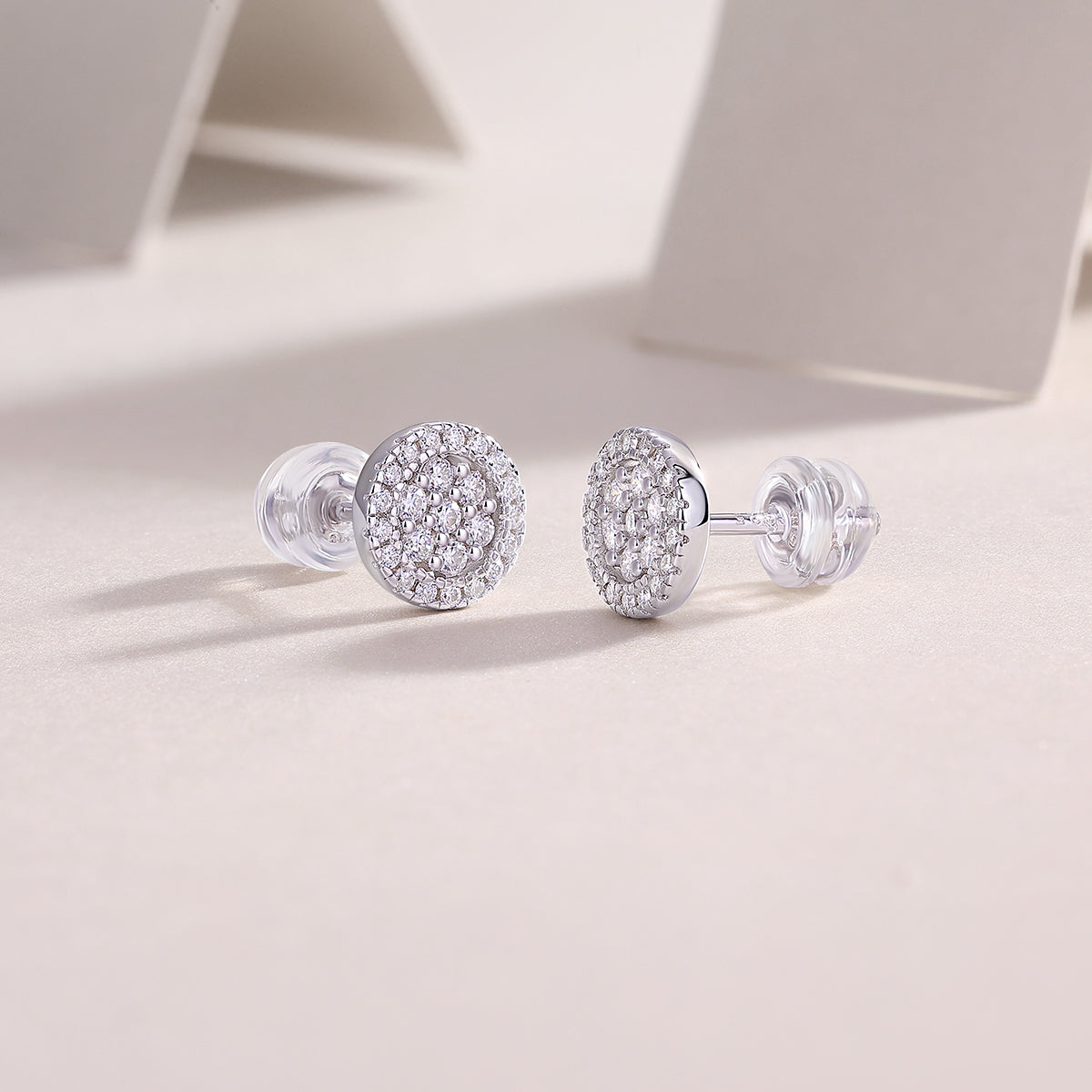 Cosmic Moissanite S925 Silver Platinum-Plated Stud Earrings | Vloy