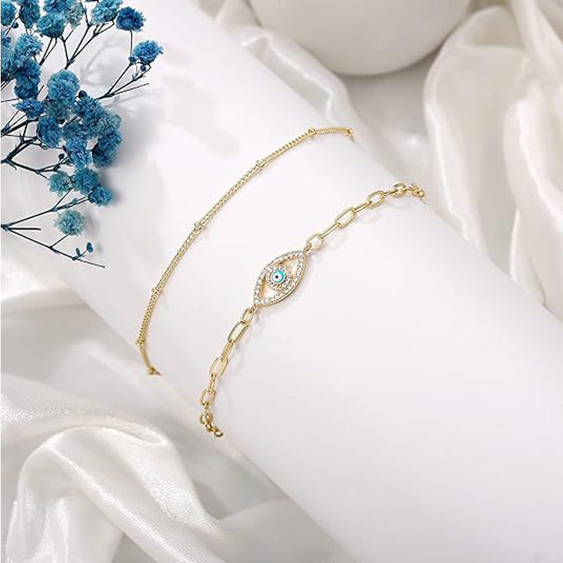 Minimalist 14K Gold-Plated Oval Chain Bar Bracelet | Vloy